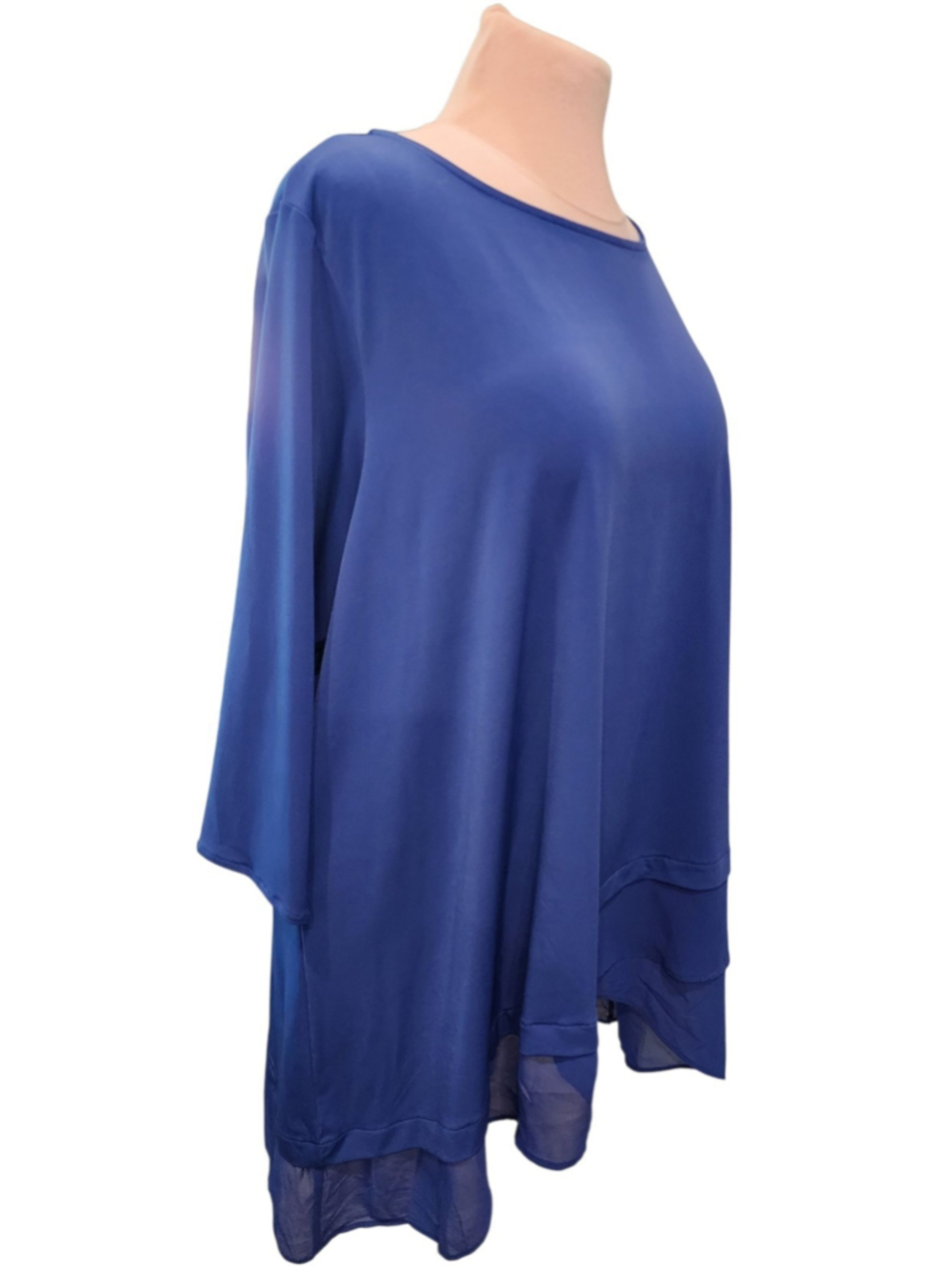 Alfani Elements 3X Cobalt Blue Asymmetric Tunic Top 3/4 Sleeve Plus Size NWT - Picture 5 of 14